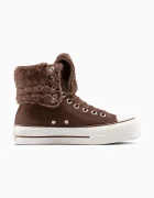 Converse Високи кецове Chuck Taylor All Star Star Fold Over Lift в кафяво A15230C