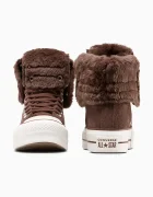 Converse Високи кецове Chuck Taylor All Star Star Fold Over Lift в кафяво A15230C