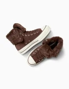 Converse Високи кецове Chuck Taylor All Star Star Fold Over Lift в кафяво A15230C
