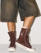 Converse Високи кецове Chuck Taylor All Star Star Fold Over Lift в кафяво A15230C