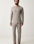 CR7 Cristiano Ronaldo пижама от две части мъжка с модал x MODAL CONCEPT бежова 8735-4207-1450