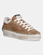 CRIME LONDON DISTRESSED PLATFORM маратонки дамски от велур кафяви 23053AA9