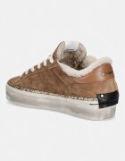 CRIME LONDON DISTRESSED PLATFORM маратонки дамски от велур кафяви 23053AA9