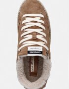 CRIME LONDON DISTRESSED PLATFORM маратонки дамски от велур кафяви 23053AA9