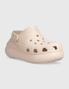 Crocs Чехли Classic Crush Clog в розово със скосена платформа 207521