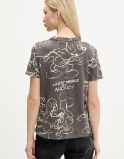 DESIGUAL Памучна тениска MICKEY SKETCH дамска в сиво 25WWTK03