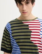 DESIGUAL Памучна тениска TERRANOVA в зелено с десен 25SMTF04