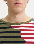 DESIGUAL Памучна тениска TERRANOVA в зелено с десен 25SMTF04
