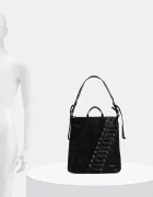 DESIGUAL Раница BLACK PATCH TANGO P дамска в черно малък размер с апликация 25WAKP12