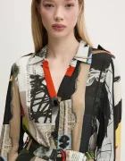 DESIGUAL Рокля COLLAGE LACROI в черно среднодълга разкроена 25SWVW45