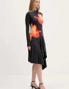 DESIGUAL Рокля MILA в черно къса разкроена 25WWVK40
