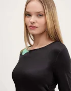 DESIGUAL Рокля PATCH FIONA в черно дълга разкроена 25WWVW08