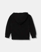 Diesel Детски памучен суичър SXGINHOOD OVER SWEAT-SHIRT в черно с качулка с меланжов десен J02502