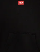 Diesel Детски памучен суичър SXGINHOOD OVER SWEAT-SHIRT в черно с качулка с меланжов десен J02502