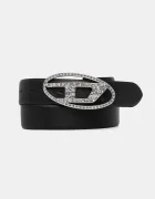 Diesel Кожен колан OVAL D LOGO B-1DR STRASS