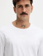 Diesel Памучна блуза с дълги ръкави T-MADJUST-LS-T1 в бяло с принт A18723.0PJBG