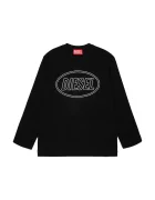 Diesel тениска за деца от памук TCIRCLELS OVER T-SHIRT черна J03037