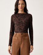 DKNY блуза с дълги ръкави дамска кафява DJ6T1825