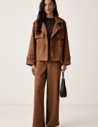 DKNY блуза с дълги ръкави дамска кафява DJ6T1825