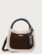DKNY чанта crossbody дамска от имитация на велур кафява R62EML01
