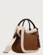DKNY чанта дамска от имитация на велур кафява R62CMK69