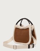 DKNY чанта дамска от имитация на велур кафява R62CMK69