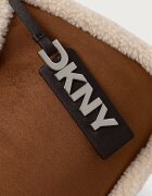 DKNY чанта дамска от имитация на велур кафява R62CMK69
