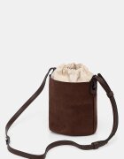 DKNY чанта с дълга дръжка дамска от имитация на велур PAYTON кафява R62JMR48