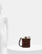 DKNY чанта с дълга дръжка дамска от имитация на велур PAYTON кафява R62JMR48
