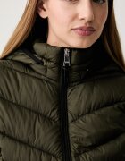 DKNY елек с качулка дамски зелен DLEMPZ24