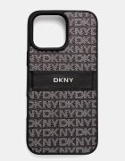 DKNY кейс за телефон от имитация на кожа iPhone 16 Pro Max черен DKHCP16XPRTHSLK