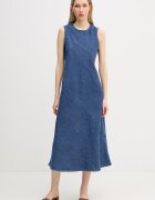 DKNY лятна рокля денимена синя с износен ефект DJ6D9187