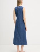 DKNY лятна рокля денимена синя с износен ефект DJ6D9187