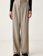 DKNY официален панталон дамски бежов с висока талия UG6PM059