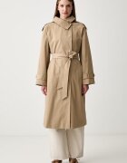 DKNY палто дамско с памук бежово DLEMPY55