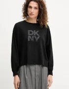 DKNY Памучна блуза с дълги ръкави