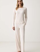 DKNY пижама дамска от вискоза бежова YI80136