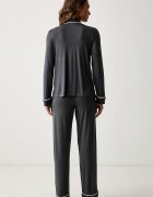 DKNY пижама от две части дамска от вискоза сива YI90092