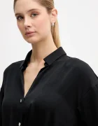 DKNY Риза дамска в черно със свободна кройка с класическа яка DJ6W2192