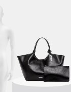 DKNY шопинг чанта дамска от имитация на кожа PAULA черна R62AXE48