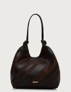 DKNY шопинг чанта дамска от имитация на велур кафява R63AME49