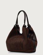 DKNY шопинг чанта дамска от имитация на велур кафява R63AME49