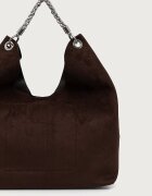 DKNY шопинг чанта дамска от имитация на велур кафява R63CMS38