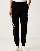 DKNY спортен панталон дамски с памук черен DP6P3959