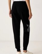 DKNY спортен панталон дамски с памук черен DP6P3959