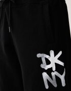 DKNY спортен панталон дамски с памук черен DP6P3959