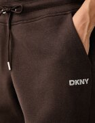 DKNY спортен панталон дамски с памук кафяв DP6P3801