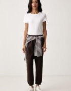 DKNY спортен панталон дамски с памук кафяв с висока талия DP6P3895