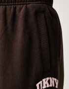 DKNY спортен панталон дамски с памук кафяв с висока талия DP6P3895