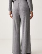 DKNY спортен панталон дамски сив с висока талия DJ6P3178